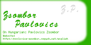 zsombor pavlovics business card